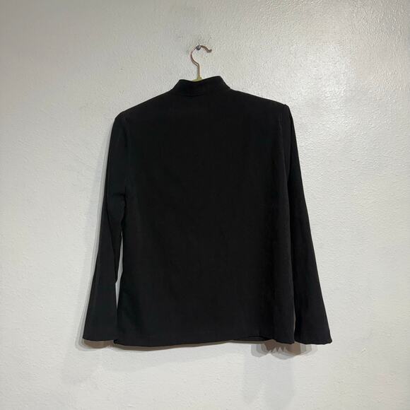 Notations Black Velour Floral Embroidered Jacket Sz PM - Picture 8 of 11